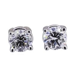 0.7 ctw Diamond Earrings - 14KT White Gold
