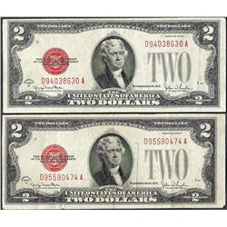 Lot of (2) 1928G $2 Legal Tender Notes