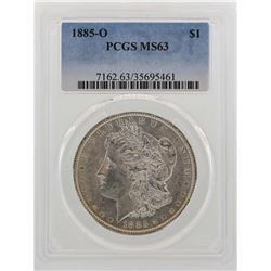 1885-O $1 Morgan Silver Dollar Coin PCGS MS63
