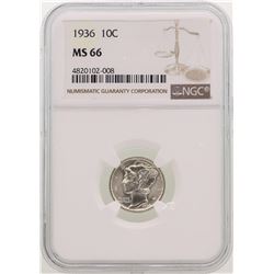 1936 Mercury Dime Coin NGC MS66