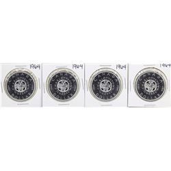 Lot of (4) 1964 $1 Canada Silver Dollar Coins