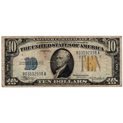1934A $10 North Africa Emergency WWII Silver Certificate Note