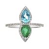 Image 1 : 0.77 ctw Emerald and Diamond Ring - 14KT White Gold