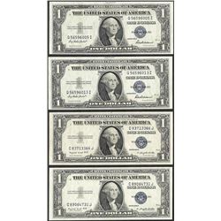 Lot of (4) 1935F $1 Silver Certificate Notes