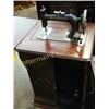 Image 1 : Vintage New Home Sewing Machine in Cabinet