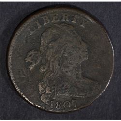 1807 LARGE CENT, VG/FINE