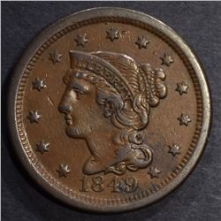 1849 LARGE CENT, XF