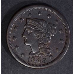 1848 LARGE CENT, XF