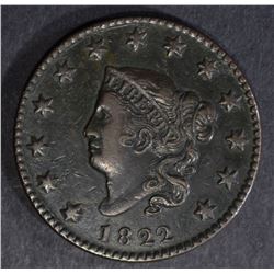1822 LARGE CENT, XF