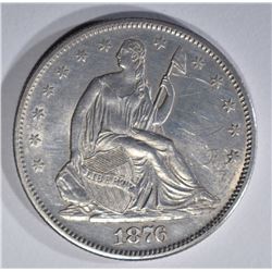 1876-S SEATED HALF DOLLAR, CH BU scratches