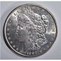 1890 MORGAN DOLLAR, GEM BU