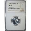 Image 1 : 1944 CANADA 5 CENT NGC MS 66