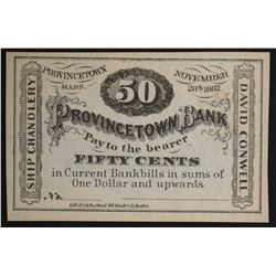 1862 FIFTY CENTS PROVINCETOWN BANK