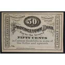 1862 FIFTY CENTS PROVINCETOWN BANK