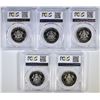 Image 2 : 5 KENNEDY HALVES PCGS PR-69 DCAM