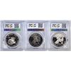 Image 2 : 3 PROOF CLAD IKE DOLLARS ALL PCGS PR-69DCAM