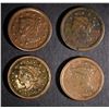 Image 1 : 1851 F, 53 VG, 55 F,  & 56 FINE+ LARGE CENTS