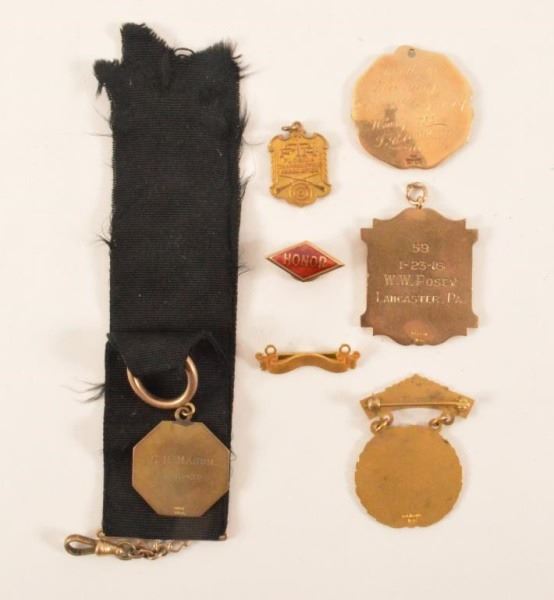 Collection Of 10K Gold Trap Shooting Medals & Pins