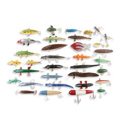 Group of 34 Folk Art Decoys and Fishing Lures