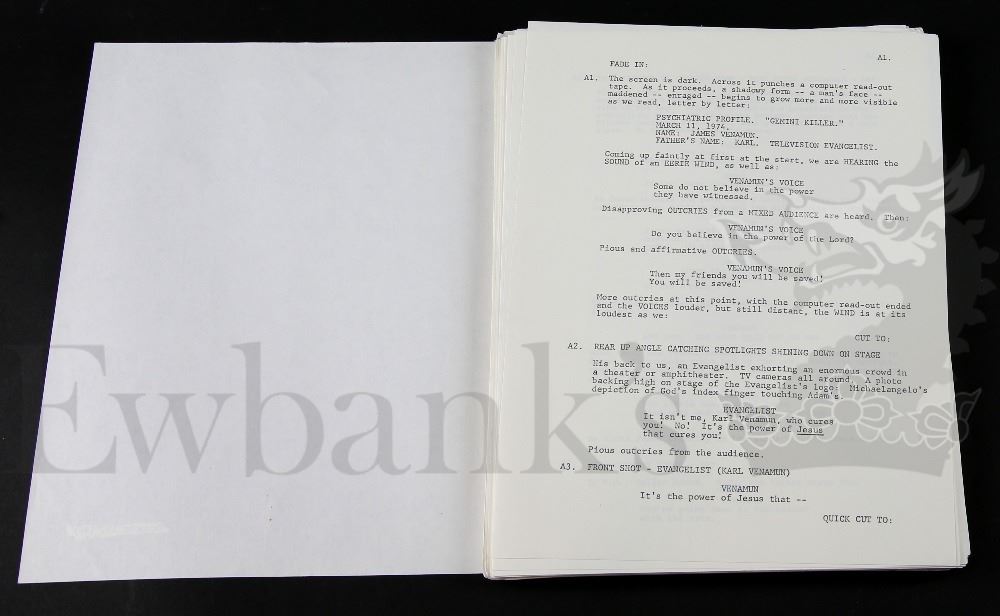 Exorcist III (1990) Hand typed manuscript, the 112 fully hand typed ...
