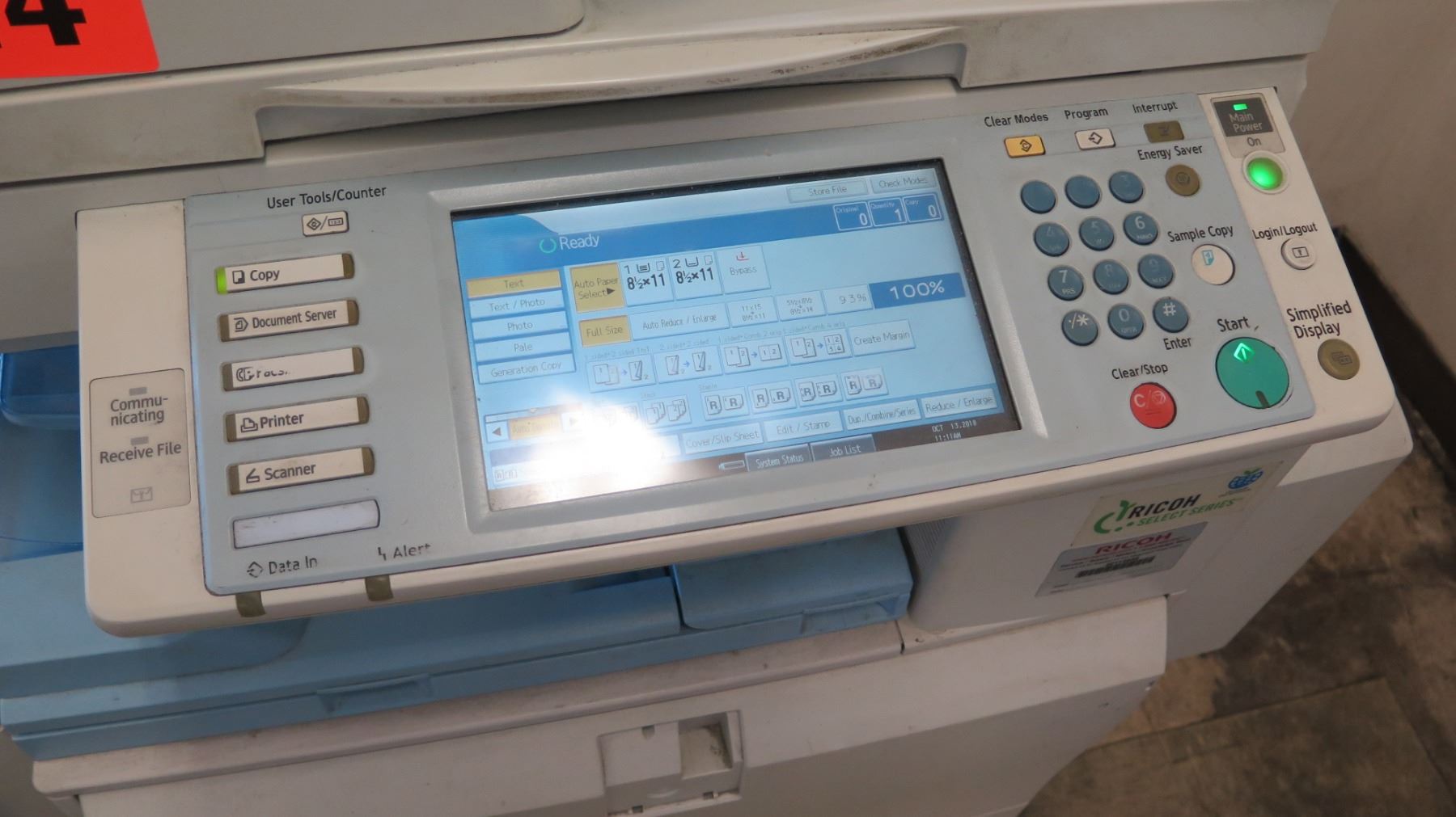 Ricoh Select Series Copier, Scanner, Fax Machine