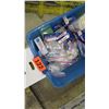 Image 2 : Plastic Bin w/ First-Aid Supplies and Step Stool