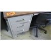 Image 2 : Desk with Metal File Drawers (broken handle on one drawer) 60 x 30 x 29.25 H