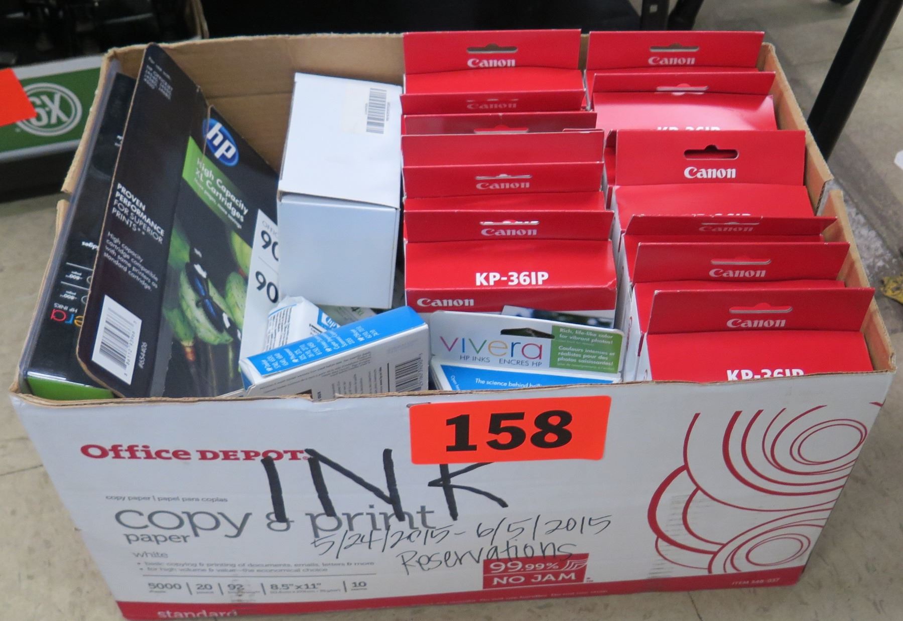 Box of Printer Ink Cartridges (HP, Canon, etc)