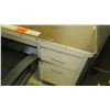 Image 2 : L-Shaped Desk w/ 5 Drawers, Chair (Small): 42 x 19.75 x 26.5 H (Large): 59.75 x 30 x 29.5 H