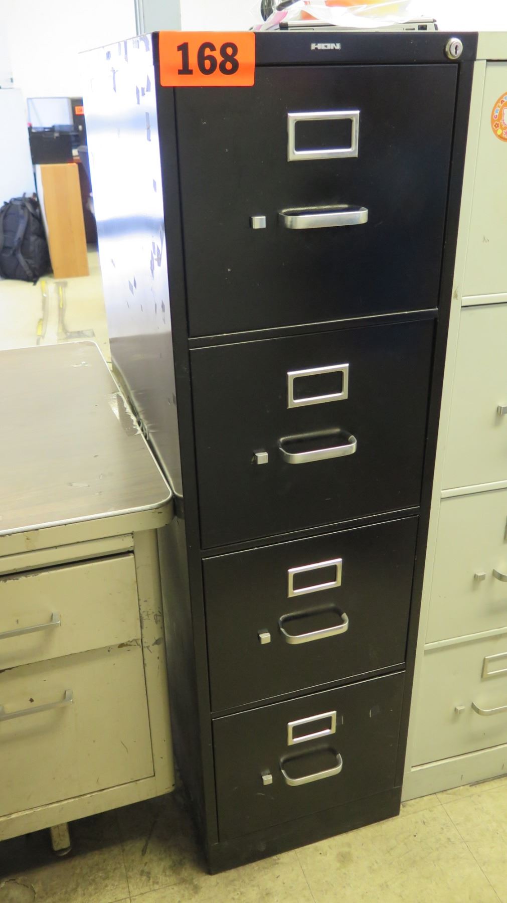 Hon Black 4 Drawer Vertical File Cabinet 25 X 15 X 52 H No Key
