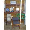 Image 1 : 2 Chairs and Cotents of Shelf: Hose, Hose Nozzle, Cat Feeder, Measuring Tape