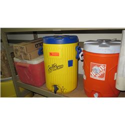 Qty 3 Plastic Coolers & Cups