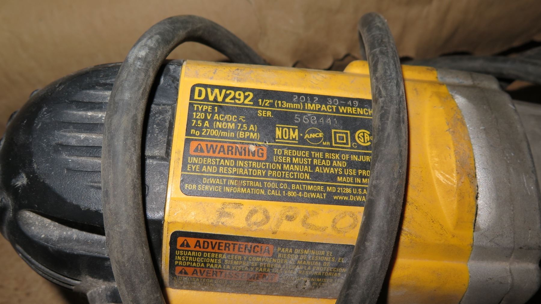 Dewalt DW292 Half Inch Impact Wrench Dewalt dw292 half inch impact wrench