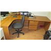 Image 1 : L-Shaped Desk and Office Chair