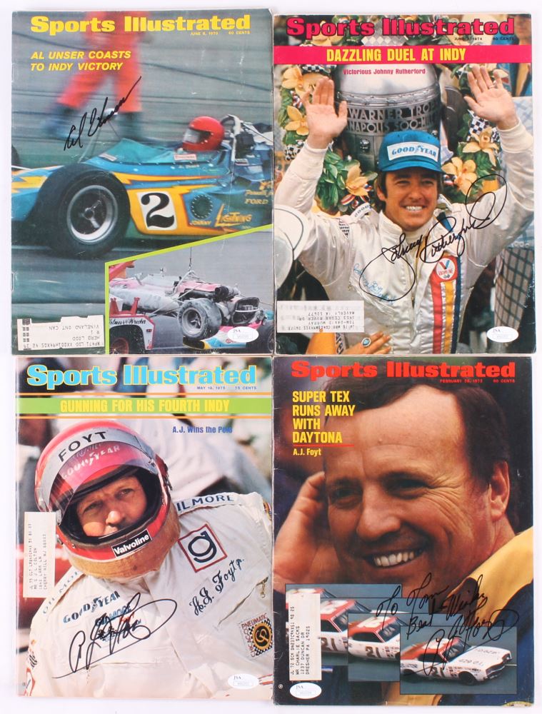 Lot of (4) Racing Sports Illustrated Magazines Signed by Al Unser ...