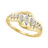 Image 1 : 0.06 CTW Diamond Openwork Ring 10KT Yellow Gold - REF-13F4N
