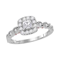 0.75 CTW Princess Diamond Solitaire Bellina Bridal Ring 14KT Two-tone Gold - REF-104N9F