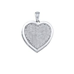0.75 CTW Diamond Heart Pendant 10KT White Gold - REF-52K4W