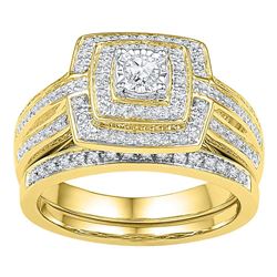0.33 CTW Diamond Bridal Wedding Engagement Ring 10KT Yellow Gold - REF-49M5H