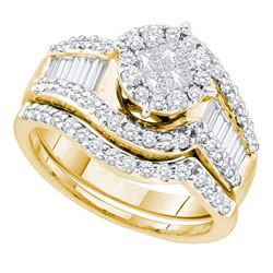 1.25 CTW Princess Diamond Bridal Engagement Ring 14KT Yellow Gold - REF-142M4H