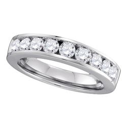1 CTW Diamond Single Row Wedding Ring 14KT White Gold - REF-119K9W