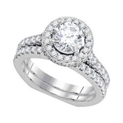 2 CTW Diamond Bridal Wedding Engagement Ring 18KT White Gold - REF-764K9W