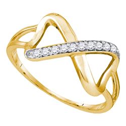 0.10 CTW Diamond Infinity Ring 10KT Yellow Gold - REF-12M2H