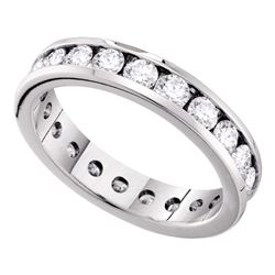 1.5 CTW Diamond Bridal Wedding Anniversary Eternity Ring 14k White Gold - REF-134F9N