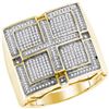 Image 1 : 0.57 CTW Mens Pave-set Diamond Square Cross Cluster Ring 10KT Yellow Gold - REF-82N4F