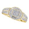 Image 1 : 0.20 CTW Diamond Circle Cluster Ring 10KT Yellow Gold - REF-12M2H