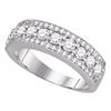 Image 1 : 0.99 CTW Pave-set Diamond Symmetrical Parallel Ring 14KT White Gold - REF-104M9H
