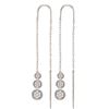 Image 1 : 0.13 CTW Diamond Triple Circle Cluster Threader Earrings 10KT White Gold - REF-25W4K