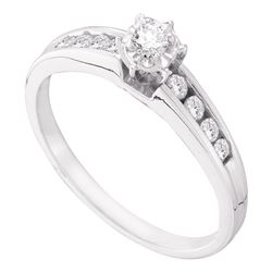 0.25 CTW Diamond Solitaire Bridal Engagement Ring 14KT White Gold - REF-30F2N