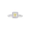 Image 1 : 0.26 CTW Princess Yellow Color Diamond Square Cluster Ring 14KT White Gold - REF-30F2N